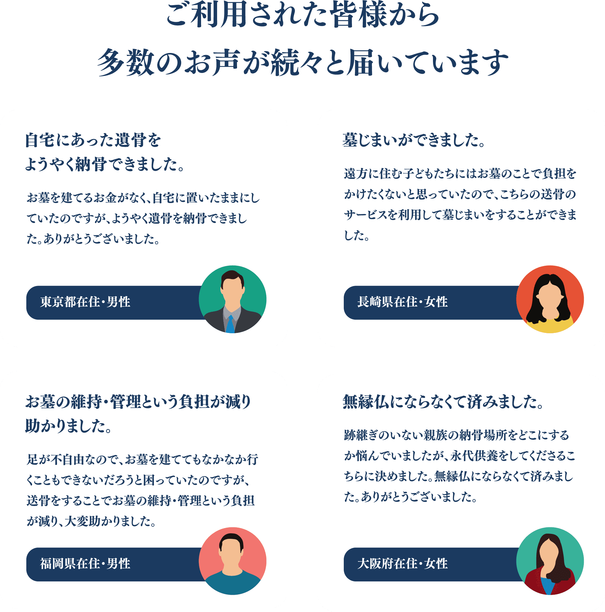 遺骨.comが選ばれる３つの理由